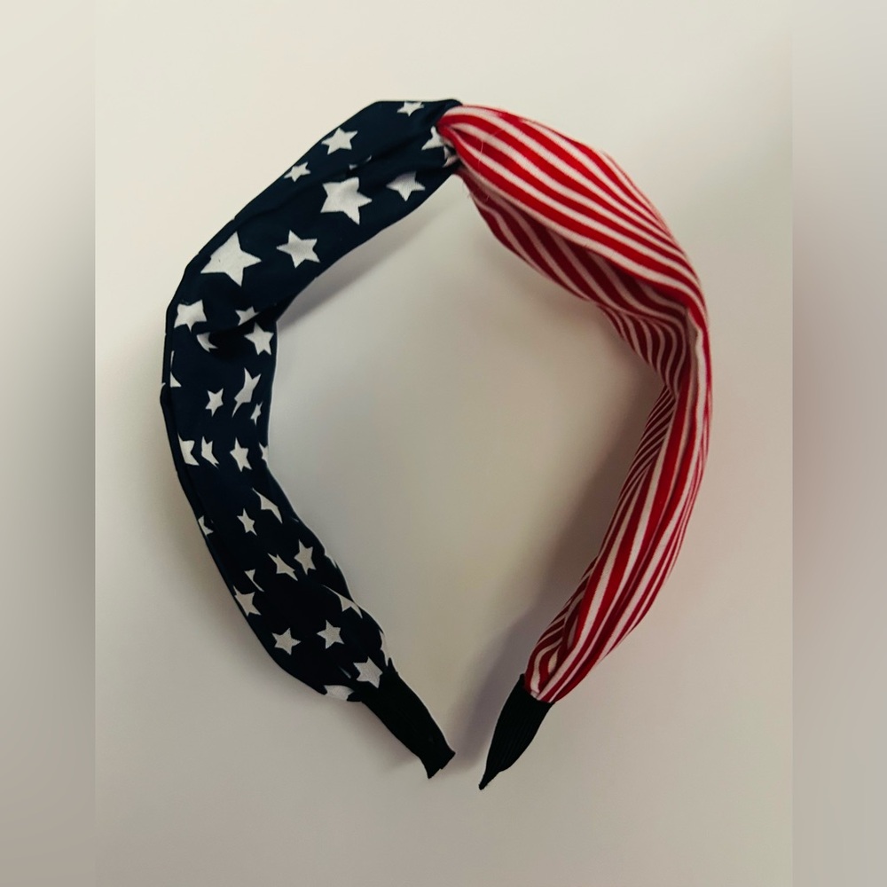 New Seasonal Collection Patriotic Headband Stars Stripes Red White Blue Cloth